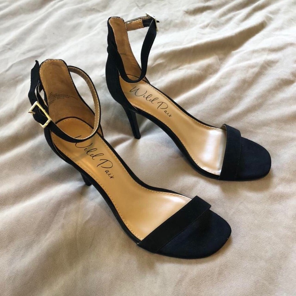 Black skinny heels